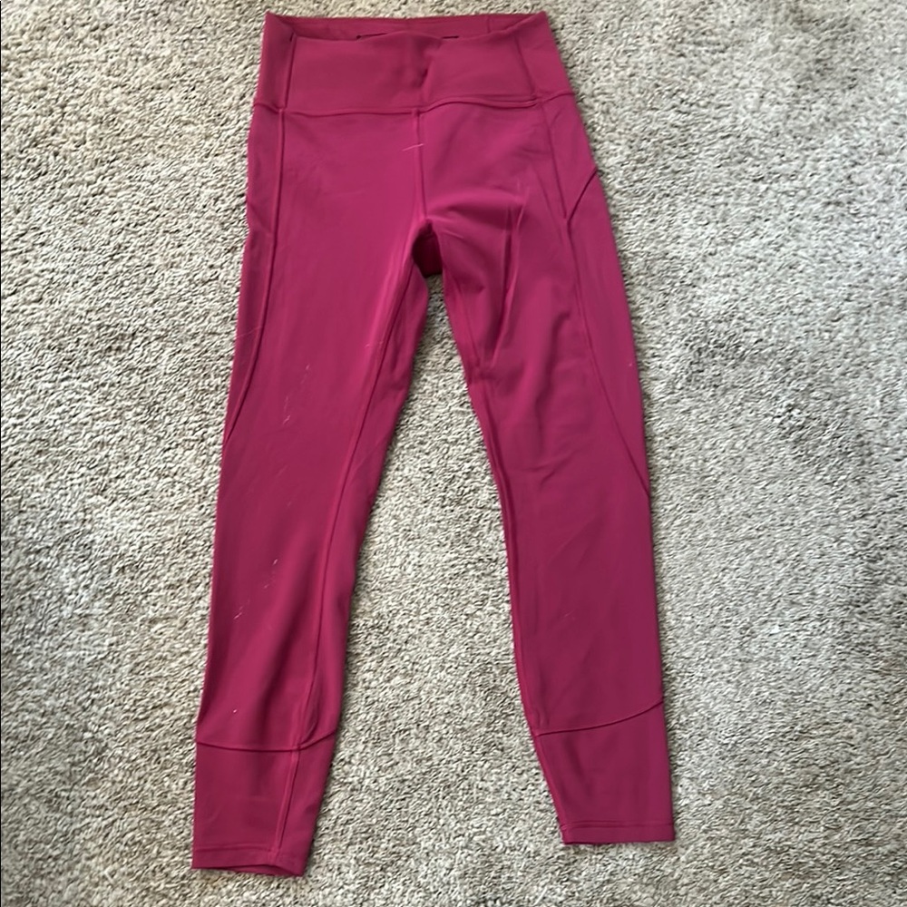 Lululemon High-Waisted Burgundy Leggings - size 6